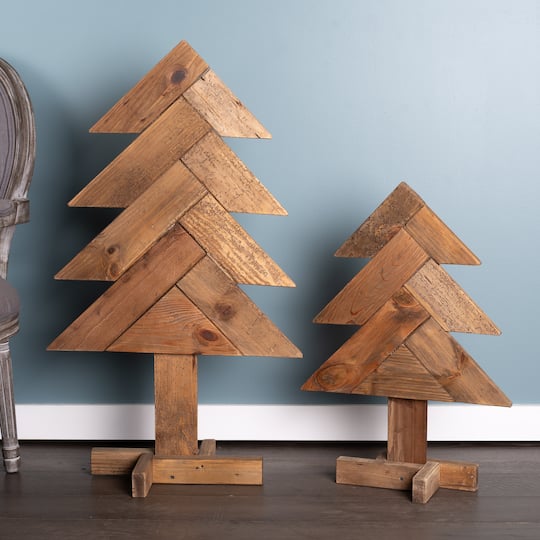 Rustic Wood Pine Tree Set